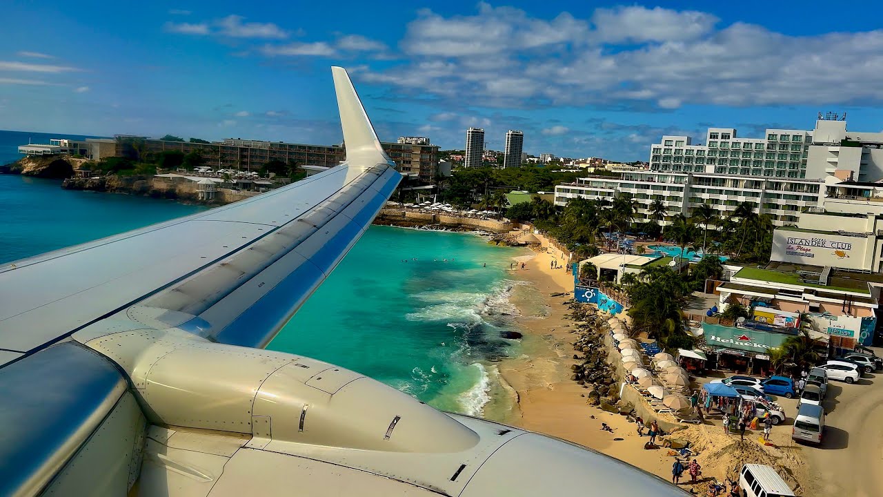 [4K] – Incredible St. Maarten Landing – American Airlines – Boeing 737-800 – SXM – N856NN – SCS 1427