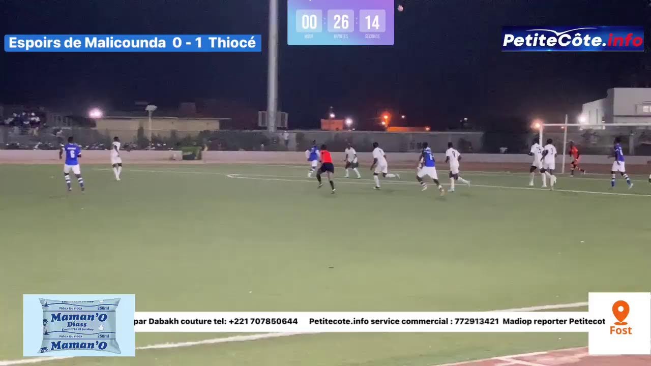 1/4 Final dép de l’ODCAV de Mbour  Espoirs de Malicounda Z7Abis vs Thiocé Z3 1ere mi-temps