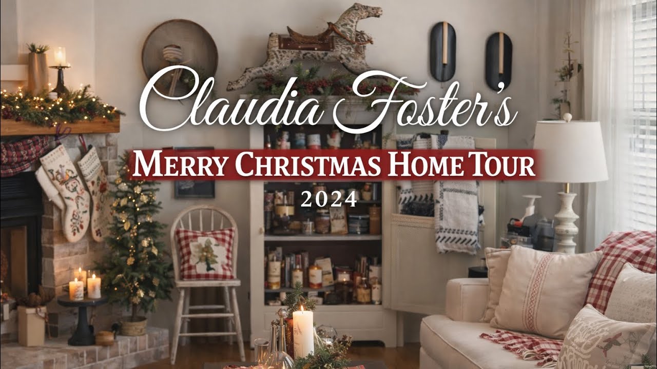 MUST WATCH ~ PRIMITIVE FARMHOUSE COTTAGE CHRISTMAS HOME TOUR ~ WINTER SEASONAL HOUSE TOURS