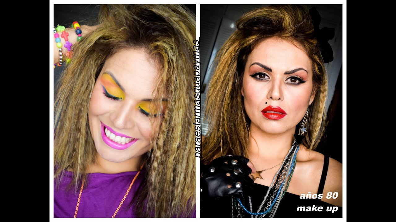 años 80 maquillaje , peinado , disfraz