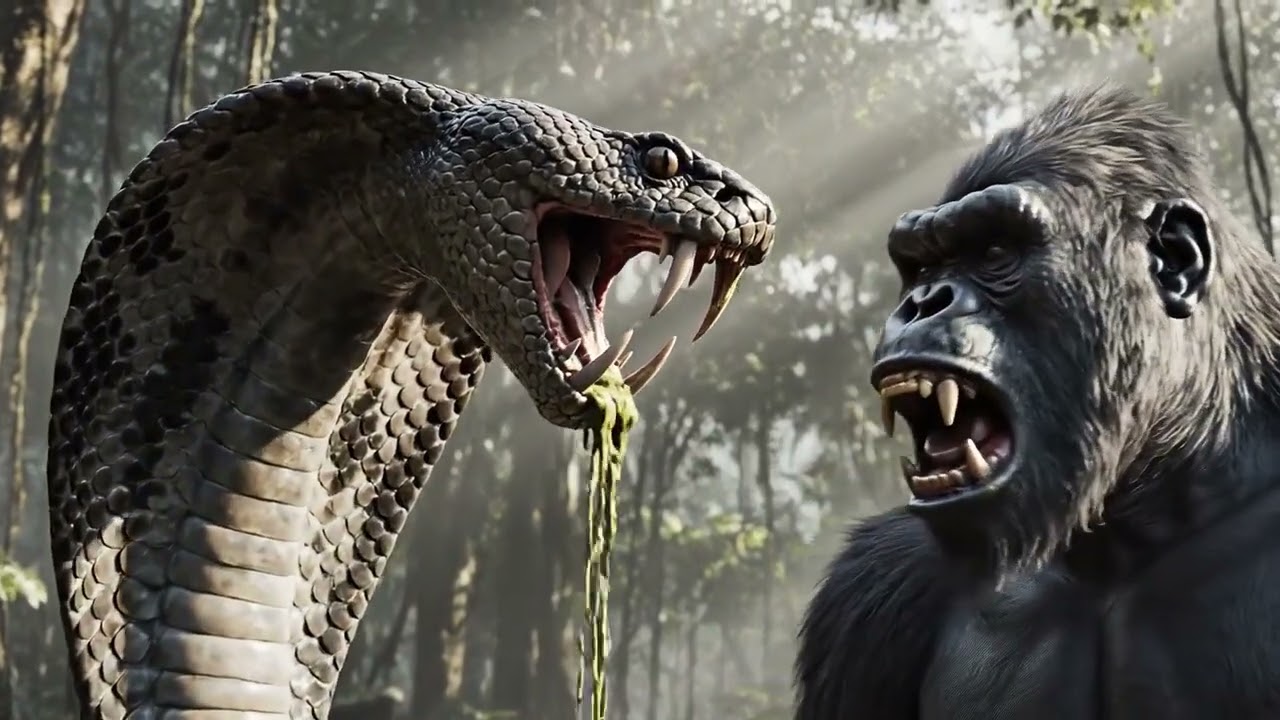King Kong battles a giant snake#kingkong #king #movie #kong #film