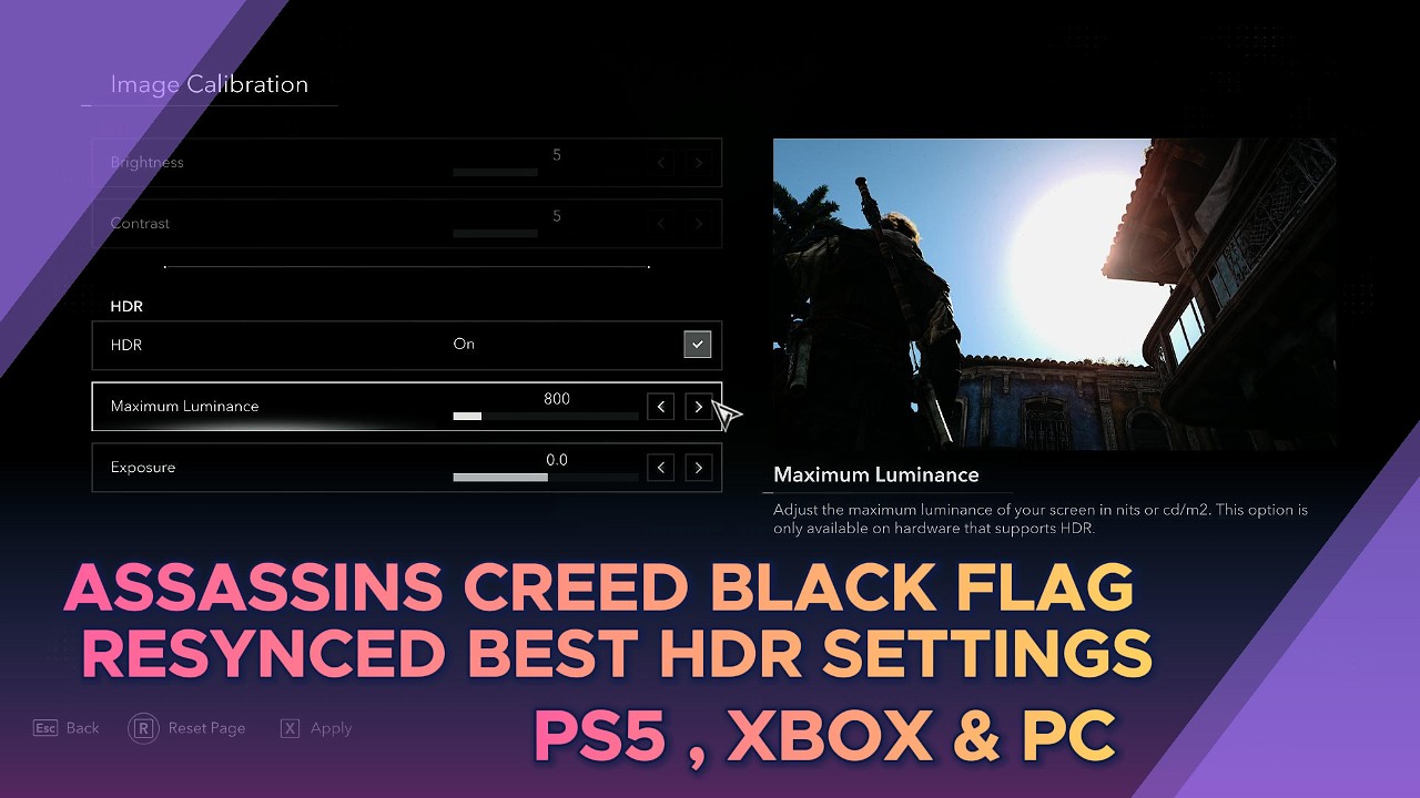 Assassins Creed Black Flag Resynced Best HDR Settings