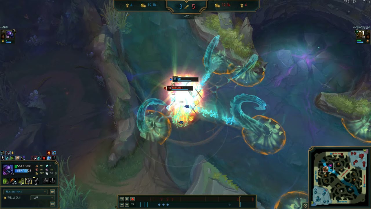 18렙 풀템기준 잭스 vs일라오이