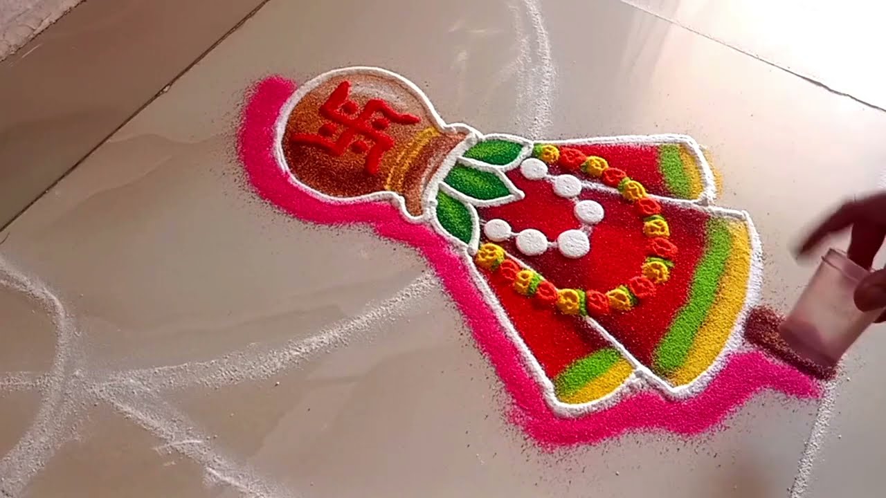 नवीन वर्षाची सुरुवात सुंदर रांगोळीने 🌼 | गुढी पाडवा स्पेशल Rangoli Design 😍❤️#gudhipadwaspecial 