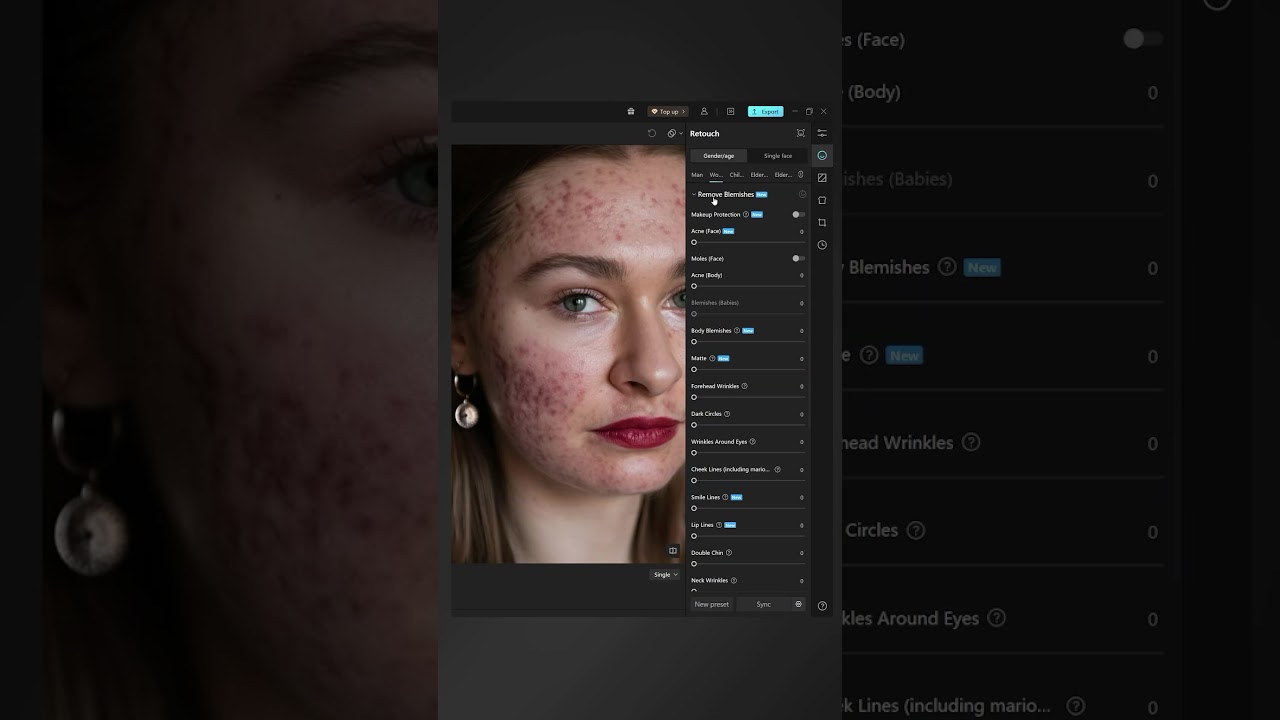 Retuszowanie sk&oacute;ry za pomocą sztucznej inteligencji #skinretouching