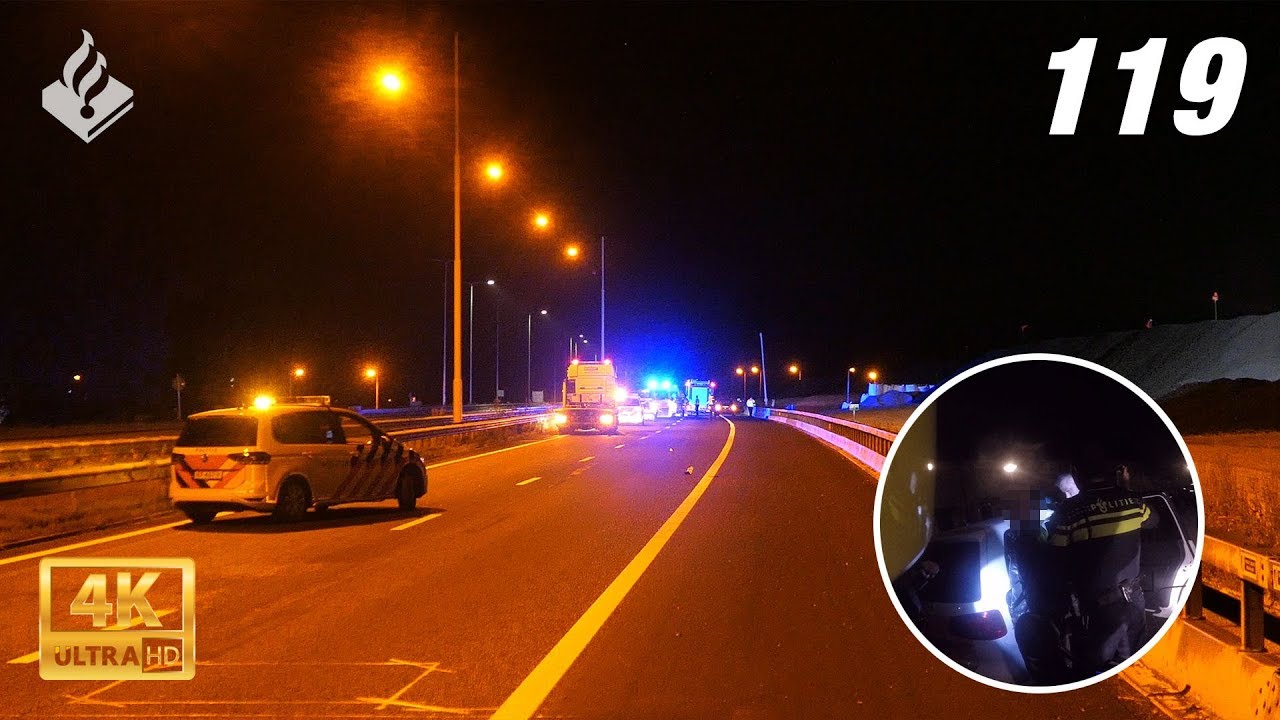 Autobrand, ongeval en aanhouding na een achtervolging.