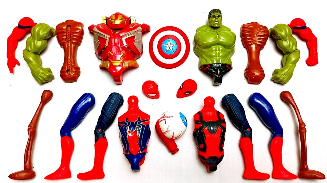 AVENGERS TOYS ASSEMBLE SPIDER-MAN HULK AND SIREN HEAD MARVEL'S SUPERHERO TOYS 