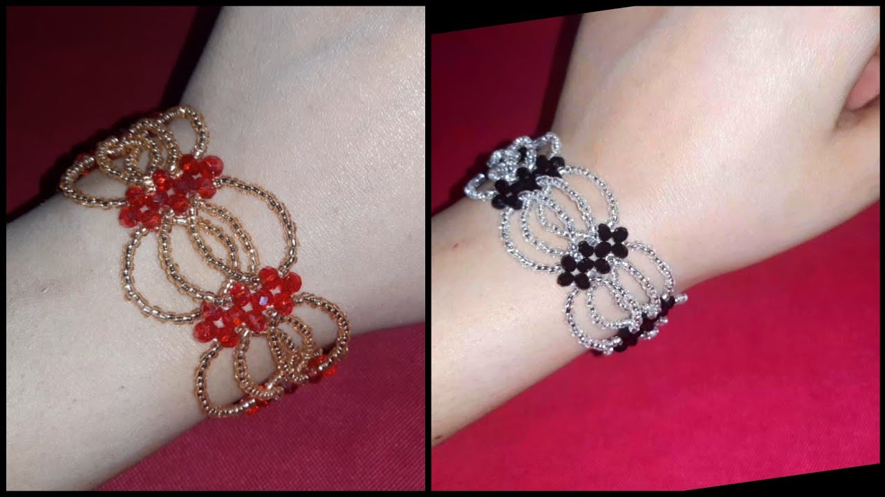 How to make beaded bracelet/Unique design/Useful & easy/beaded jewelry تعليم صنع اساور بالخرز بسهولة
