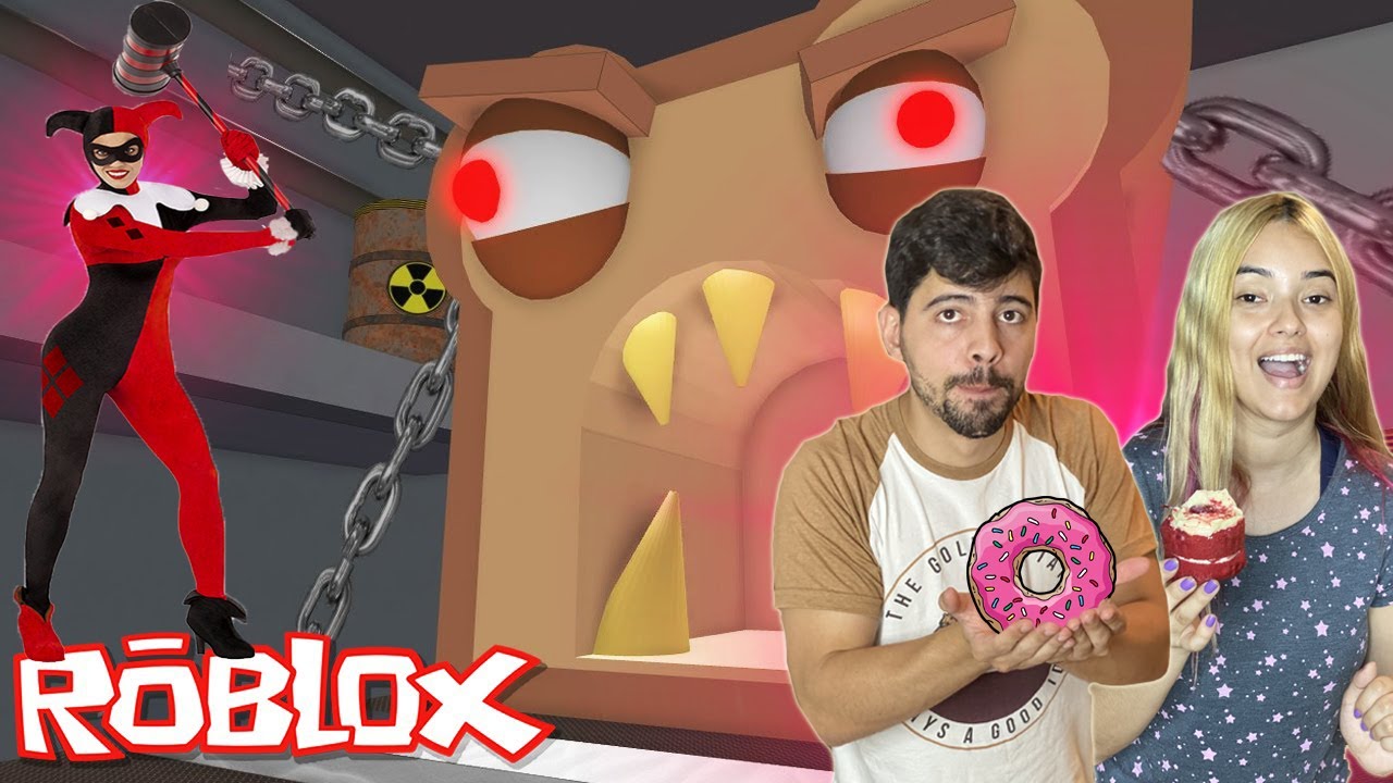 ESCAPE DA PADARIA CONTRA A IRMÃ MALVADA DA ARLEQUINA NO ROBLOX (Escape The Donut Evil Bakery Obby)