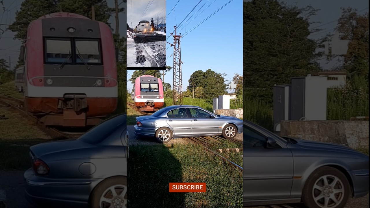 Train vs. Tesla: Railway Crossing Gone Wrong