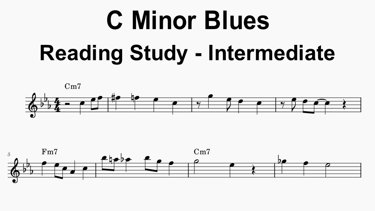Sight Reading Practice - C Minor Blues - Intermediate