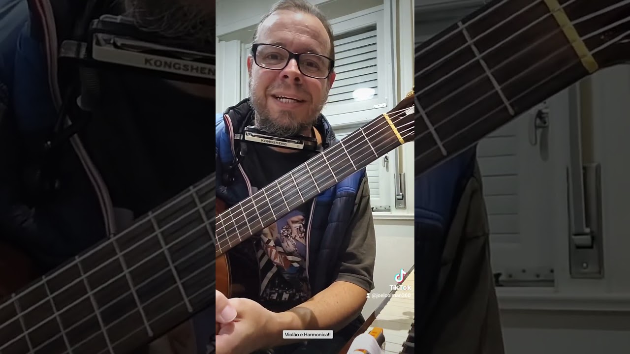 Como tocar gaita de boca e violão ao mesmo tempo 😀🎸🎶