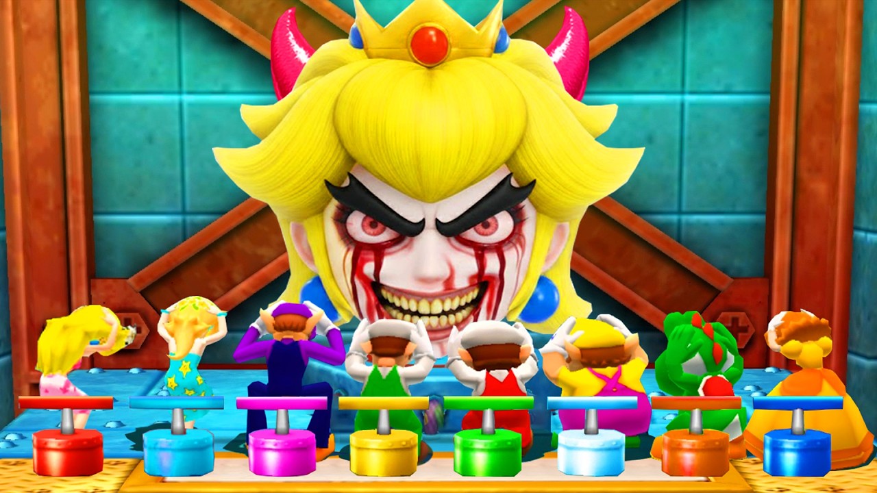 Mario Party The Top 100 Tricky Minigames - Yoshi Vs Rosalina Vs Mario Vs Peach (Master CPU)