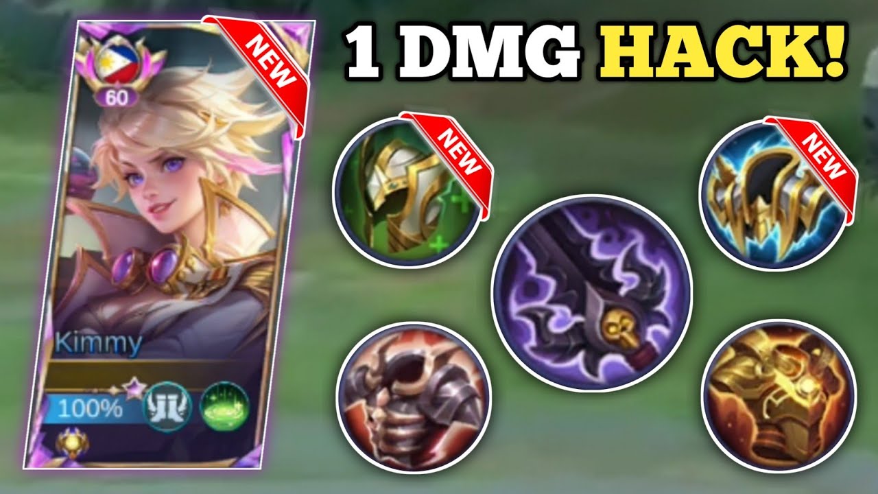 KIMMY 1 DAMAGE HACK! (with new buffed items!💀) KIMMY BEST BUILD -MLBB