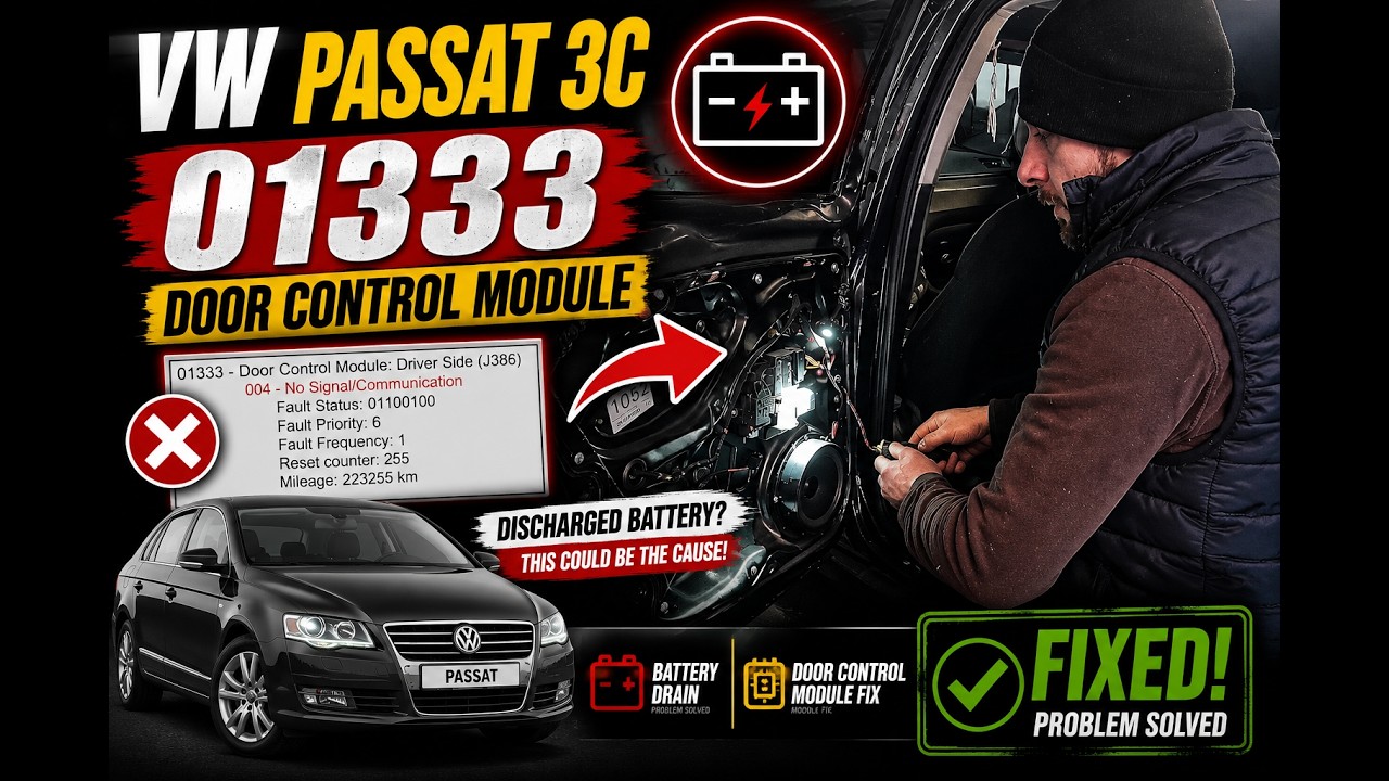 VW Passat 3C - 01333 - Door Control Module - Discharged battery - Descarcare baterie - Fixed