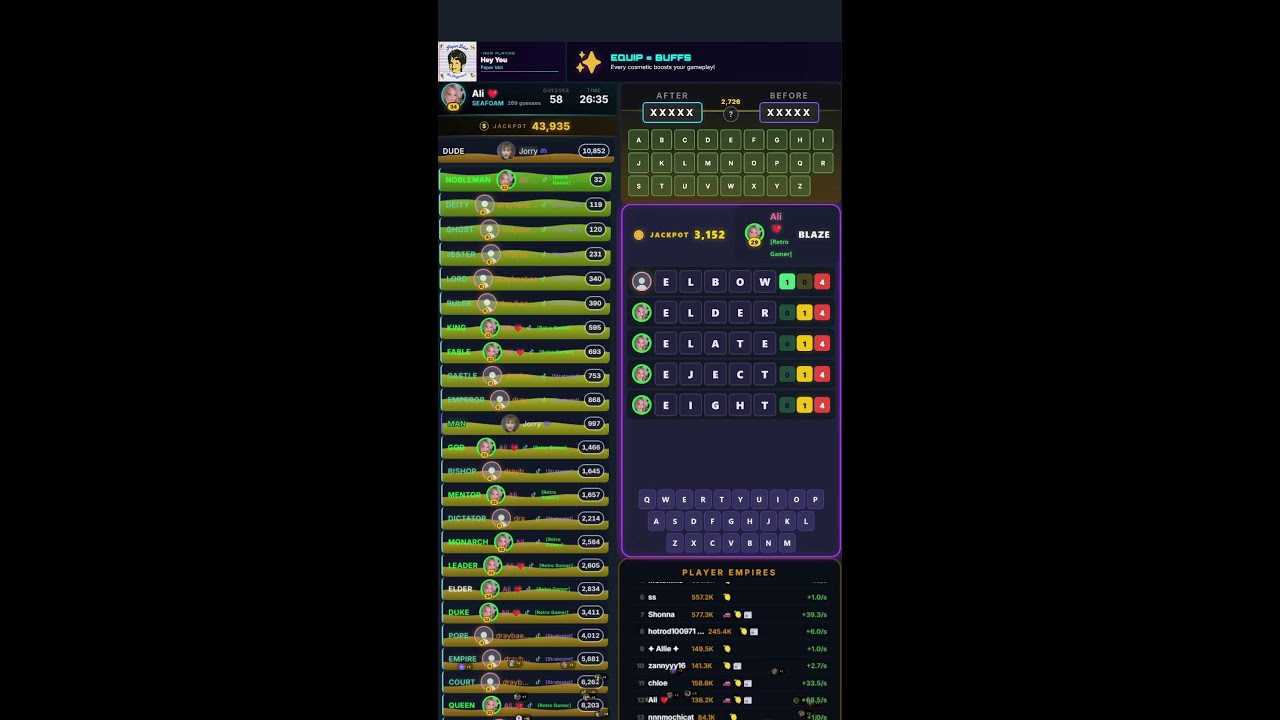 Type to PLAY! - Wordle and Searchable