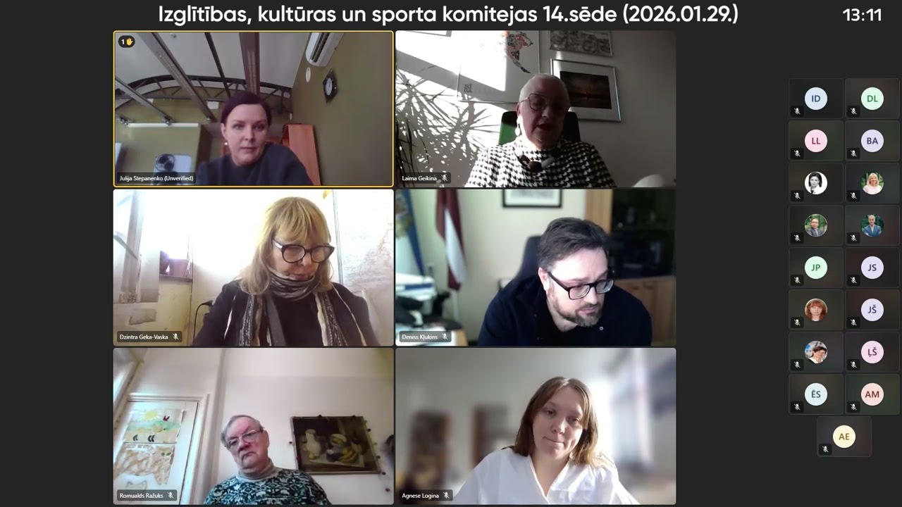 Rīgas domes Izglītības, kultūras un sporta komitejas 14.sēde (2026.01.29.)