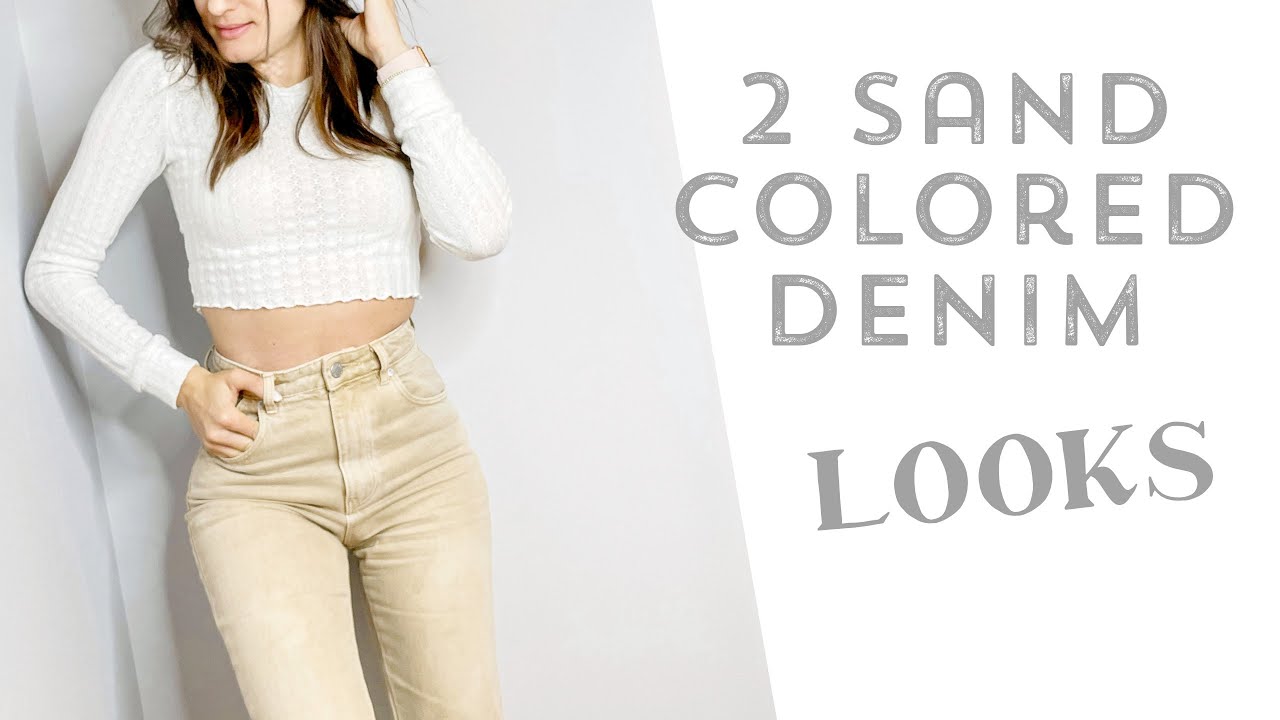 2 Sand Colored Denim Looks