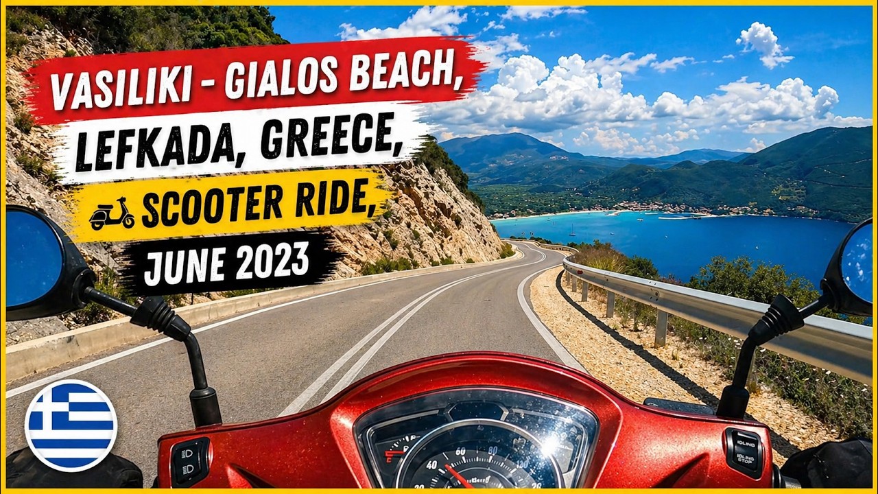 Vasiliki - Gialos Beach, Lefkada, Greece, scooter ride, June 2023 home trainer