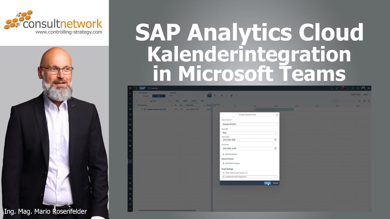 SAP Analytics Cloud: Kalenderintegration in Microsoft Teams