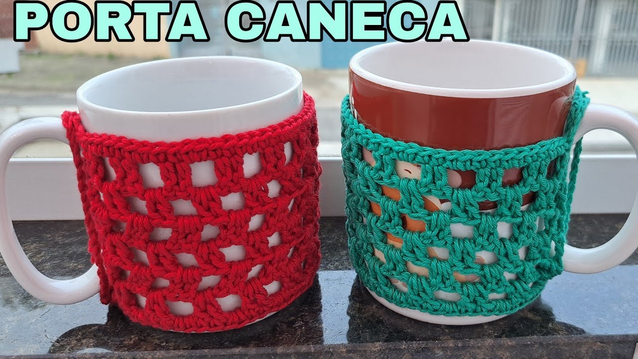PORTA CANECA EM CROCHÊ/INICIANTES/PASSO A PASSO