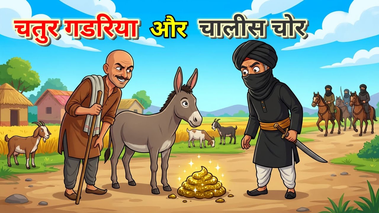 💠 चतुर गड़रिया और चालीस चोर | Moral Story |  शिक्षाप्रद कहानी | Panchtantra ki kahani |Bedtime story