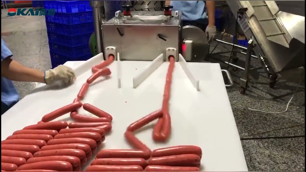 Dual channel sausage knots cutter