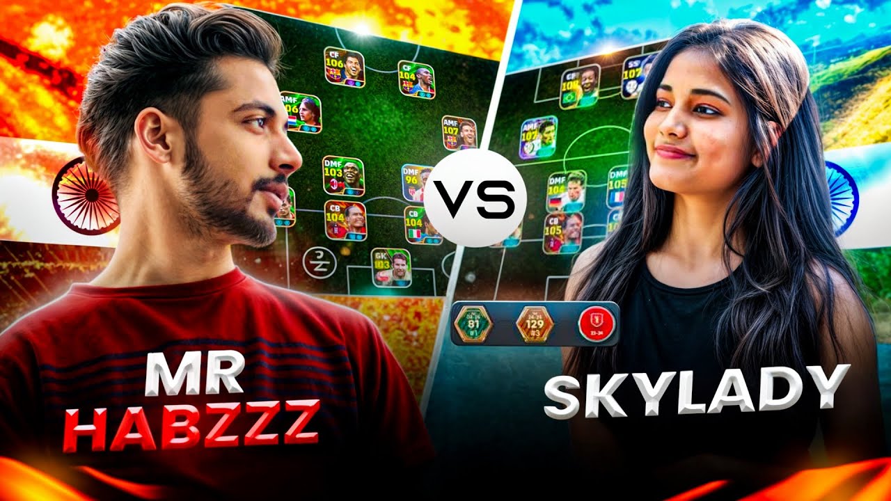 WORLD RANK 81🥵MALLU LADY GAMER | MR HABZZZ😎🆚SKY LADY! FIRST LEG#efootball#pes#efootball2025#friendly