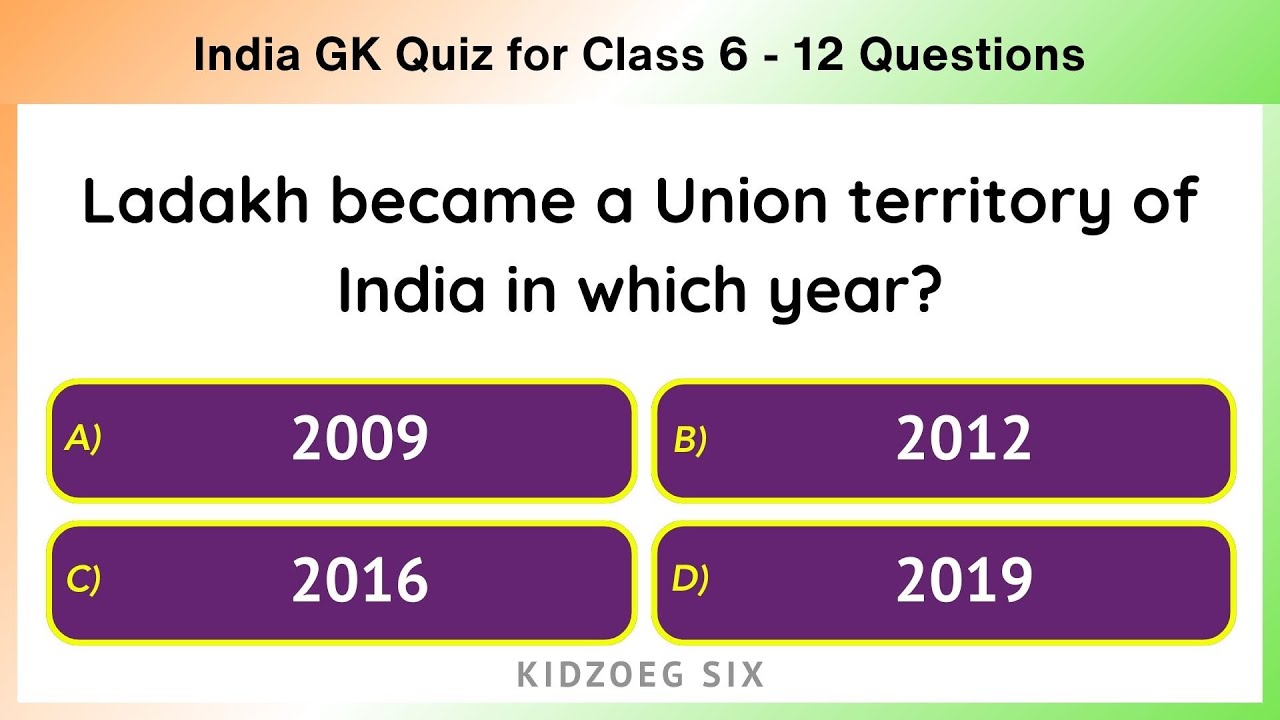 India GK Quiz for Class 6 | 12 Engaging General Knowledge Questions for Students | School Test