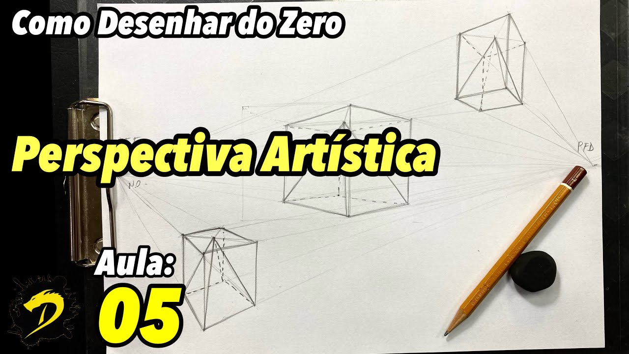Como Desenhar Perspectiva Artística do Zero. Aula 05 PIRÂMIDE 2.