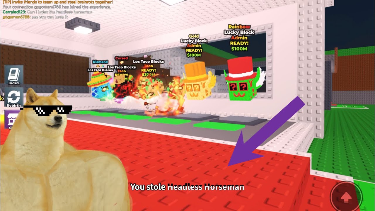 Opening lucky block in steal a brainrot part 27