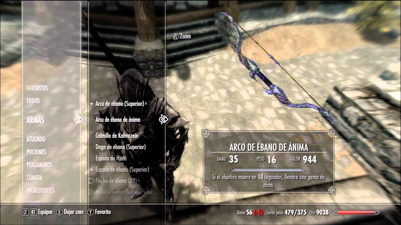 SKYRIM / ARMADURA Y ARMAS DE EBANO MEJORADAS A SUPERIOR