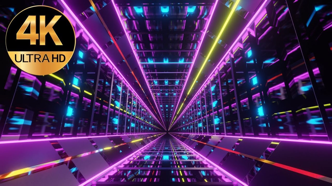 10 Hour TV VJ LOOP NEON Square Metallic Color Abstract Background Video , Relaxing 4k Screensaver