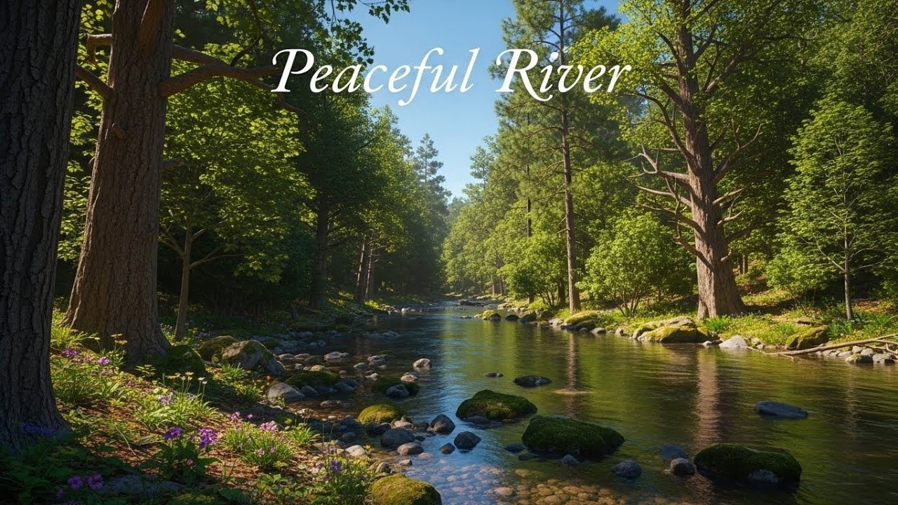 Tranquil River Flow 🌿 Soothing Nature Soundscape for Sleep and Stress Relief #663