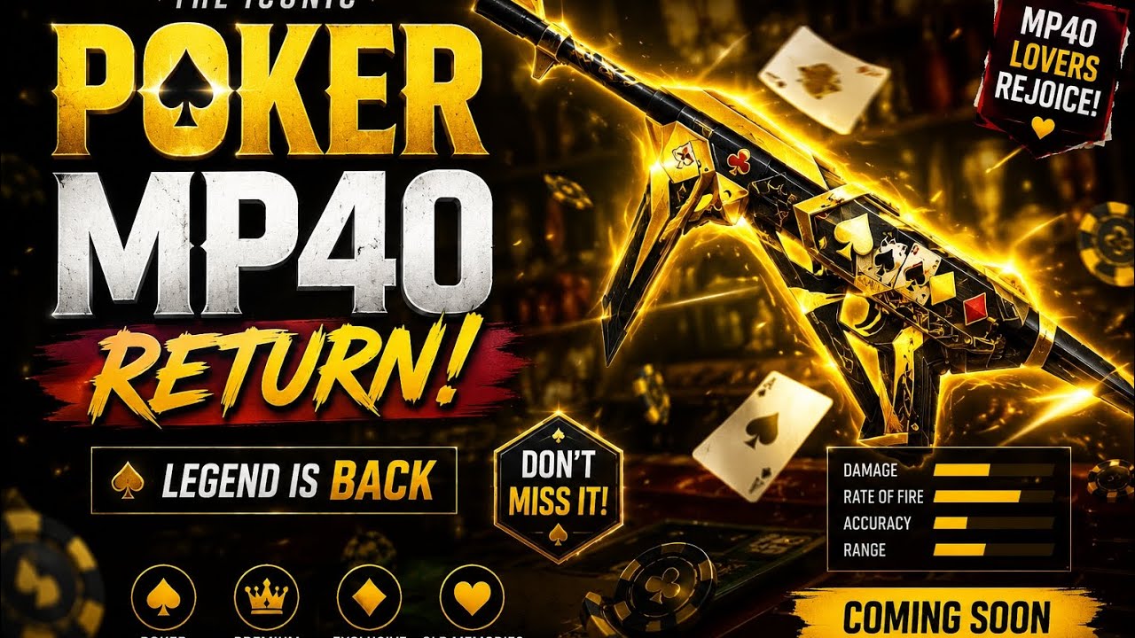 POKER MP40 RETURN CONFIRMED? 😱 Finally Poker MP40 Is Back! | FF New Event