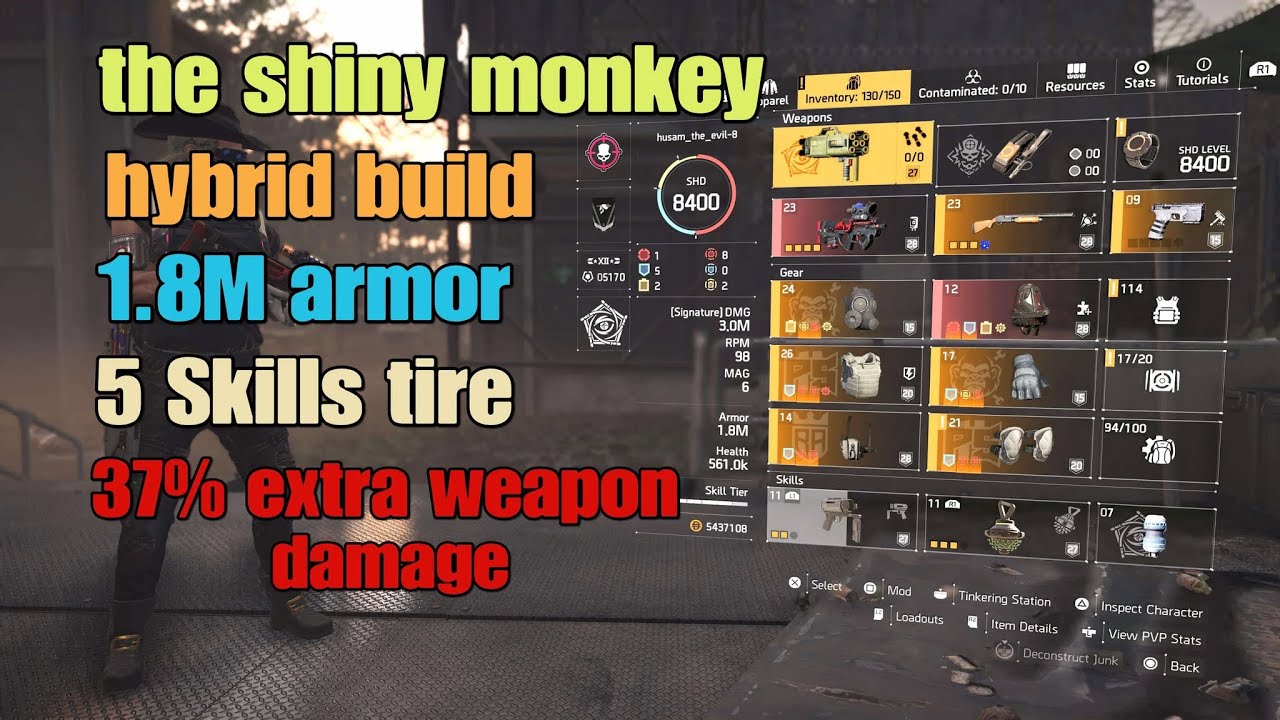 The Division 2 best hybrid shiny monkey pvp build year 6 season 3 amazing solo gameplay
