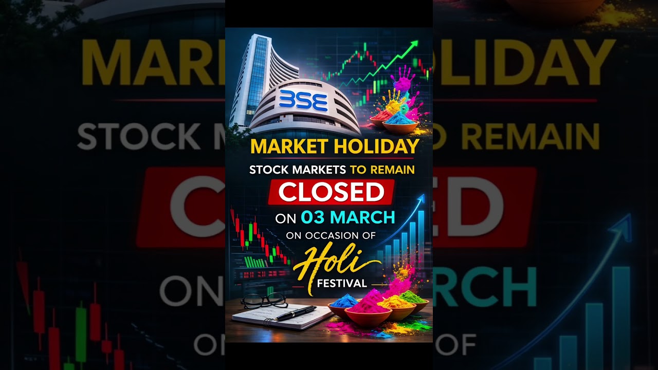 Stock Market Holiday: BSE & NSE Closed on 3 March for Holi #bse #niftyfifty #nse