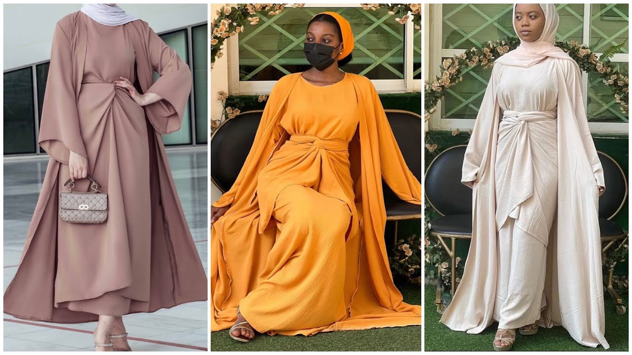 HOW TO CUT AND SEW OPEN ABAYA,INNER AND WRAP BELT/ #modestfashion #abayadesign #abaya #longdress