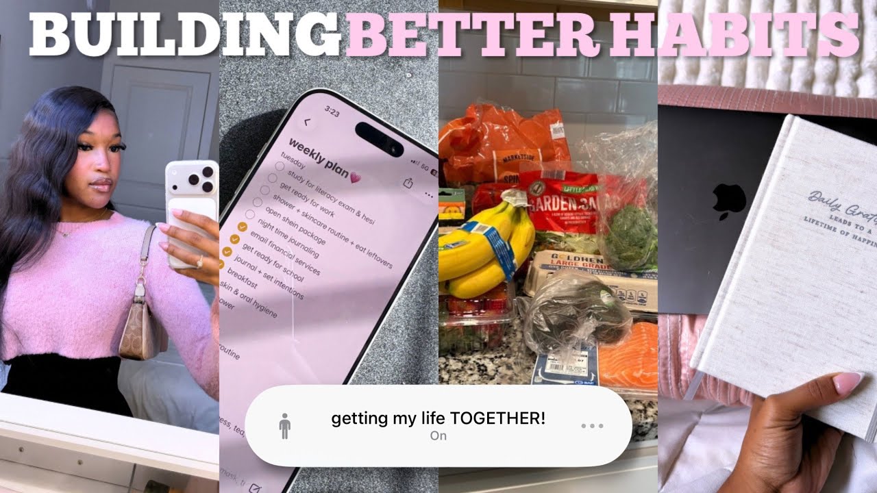 A WEEK OF GETTING MY LIFE TOGETHER! new habits + grocery restock + balancing 9-5 + content + college