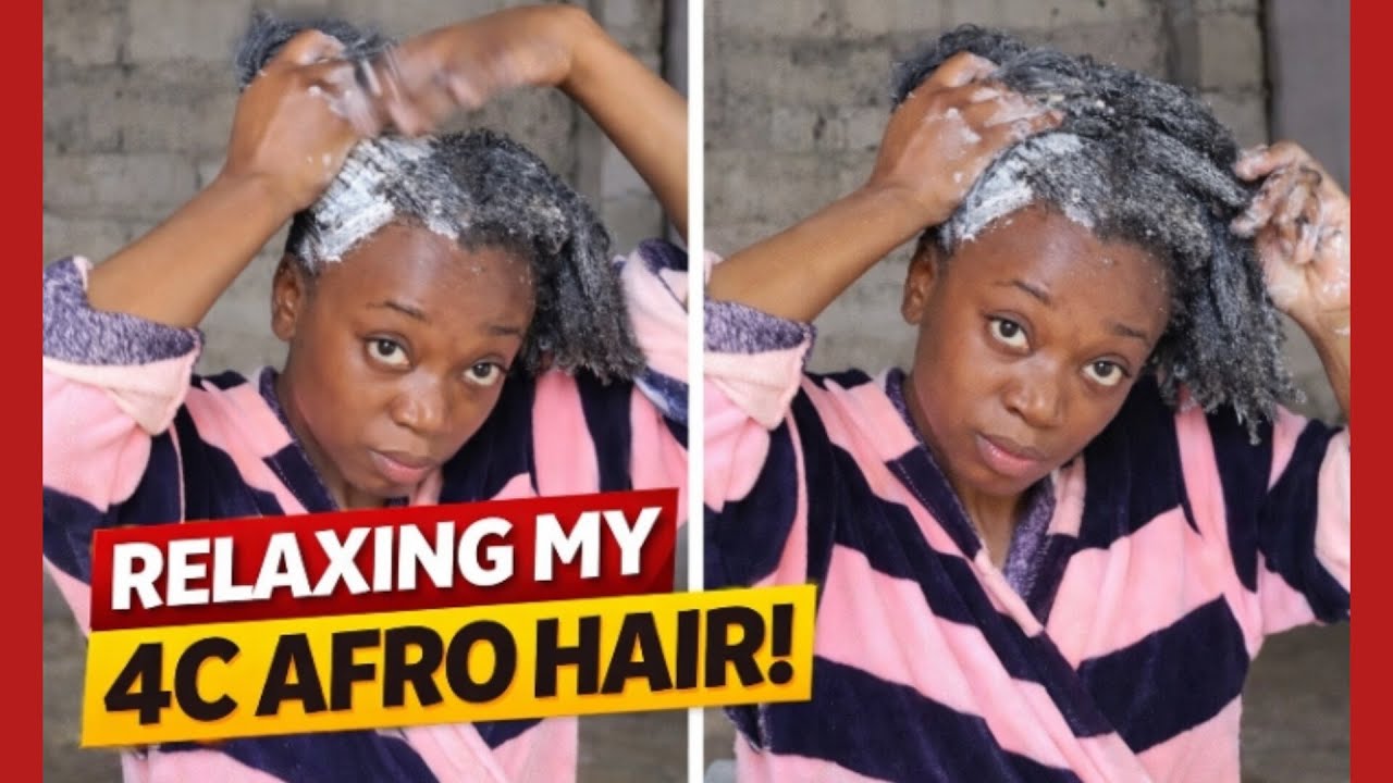 Relaxing my Natural 4C afro hair