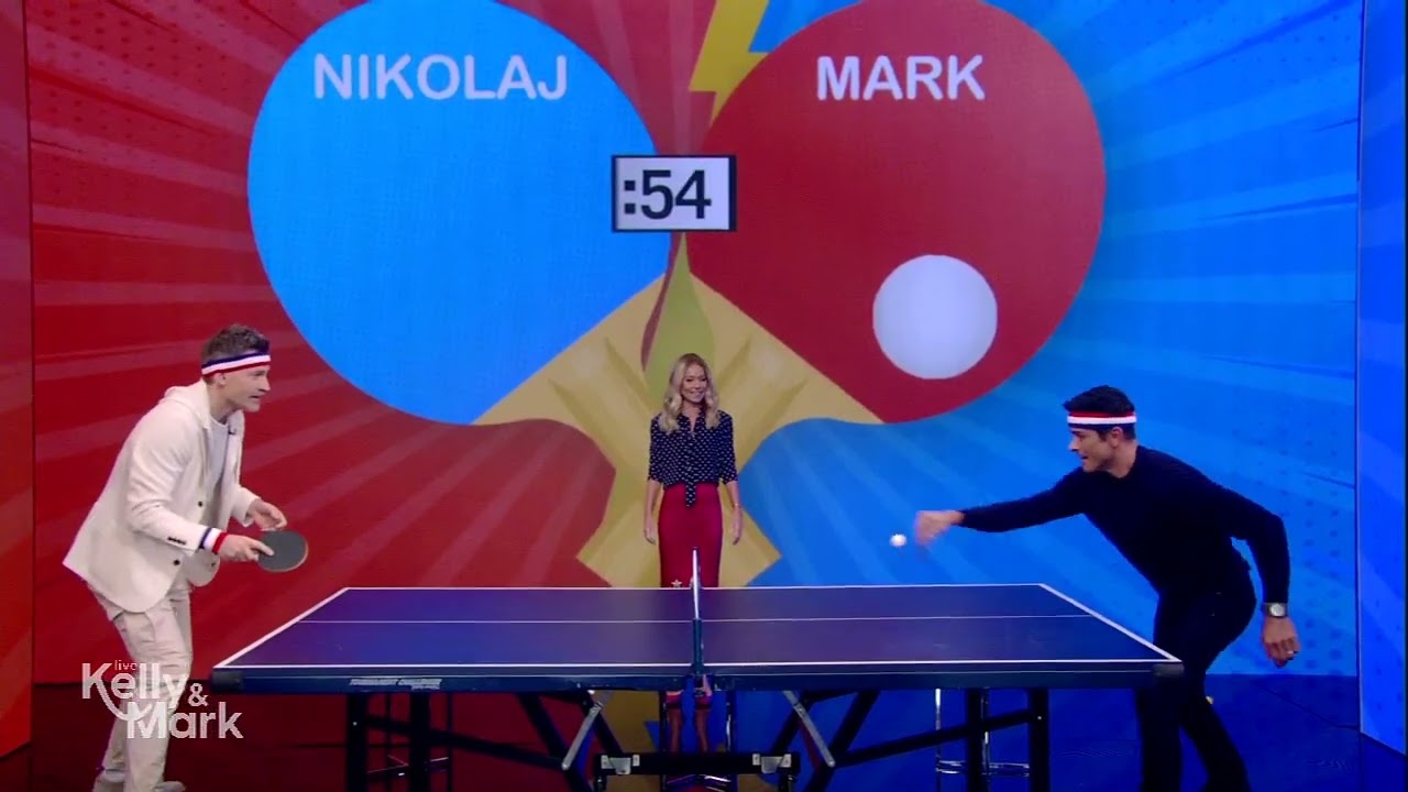 Nikolaj Coster-Waldau Plays Ping Pong Against Mark Consuelos