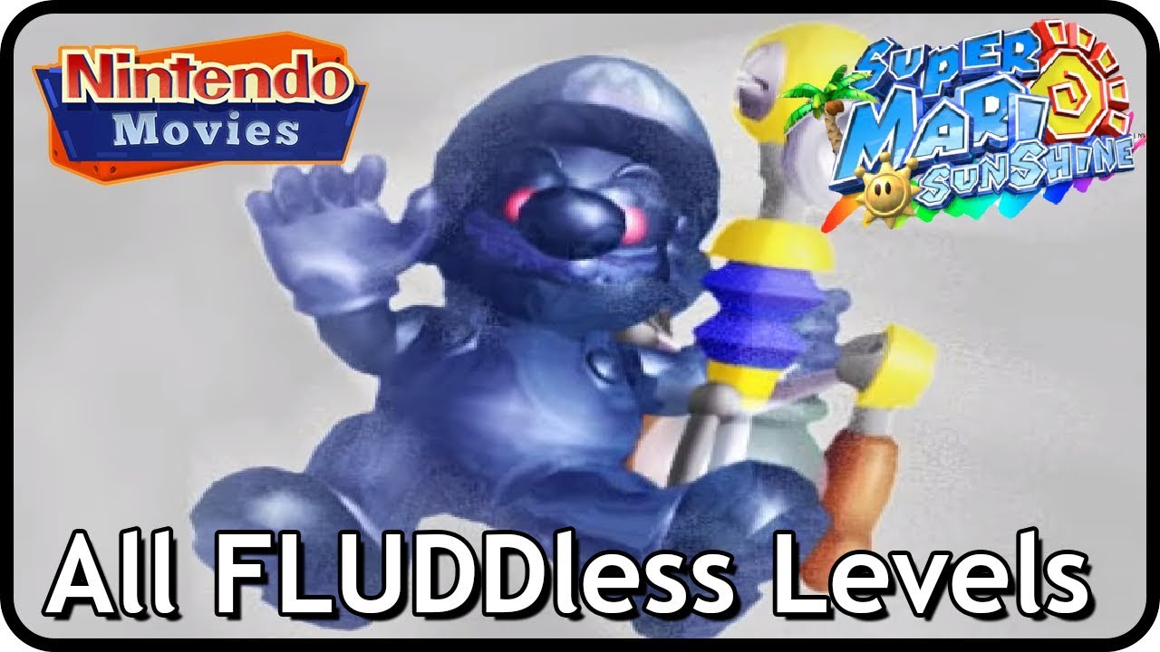 Super Mario Sunshine - All F.L.U.D.D.less Levels