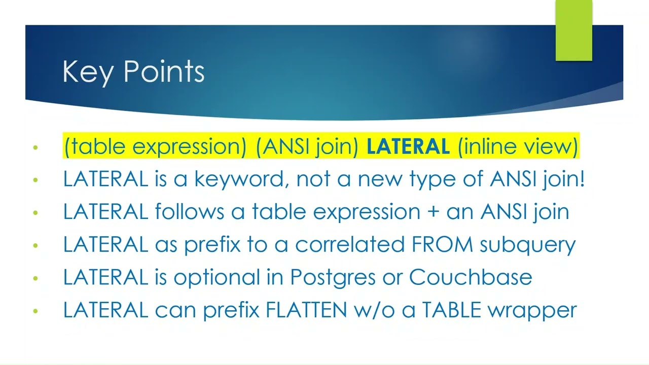 Why LATERAL is NOT a Join!