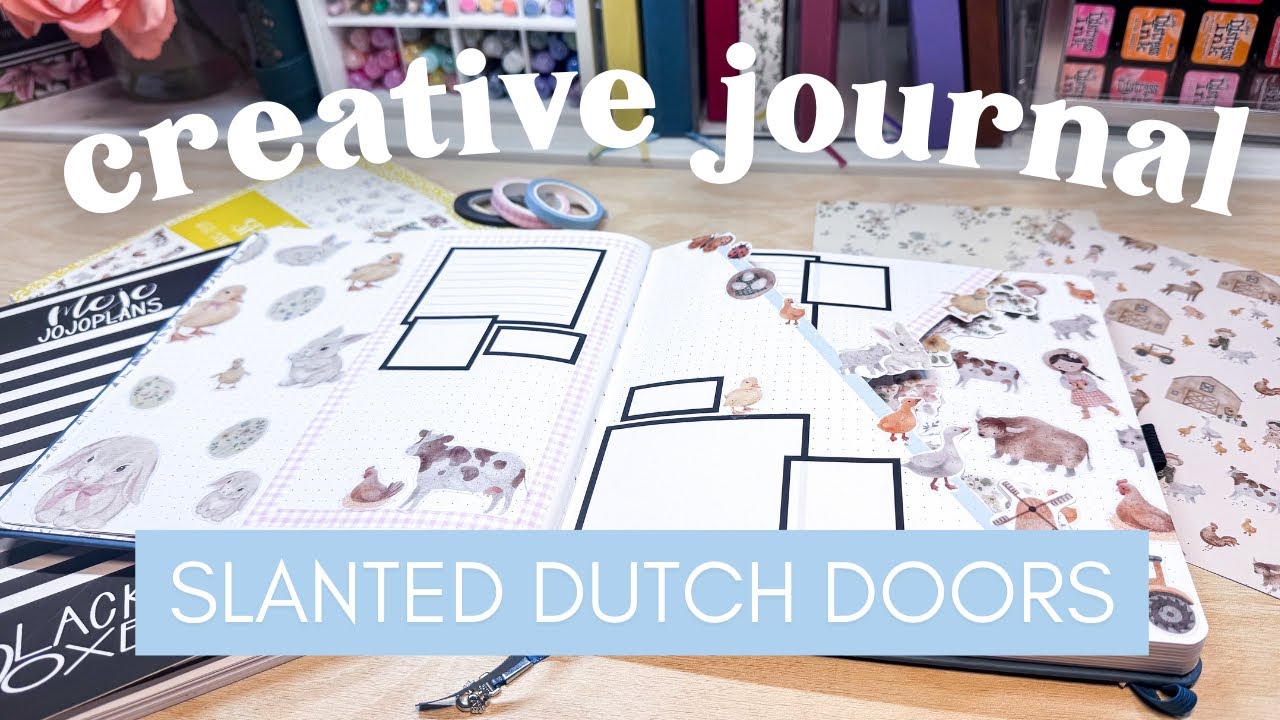 Slanted Dutch door creative journal spread for my patron Kim!