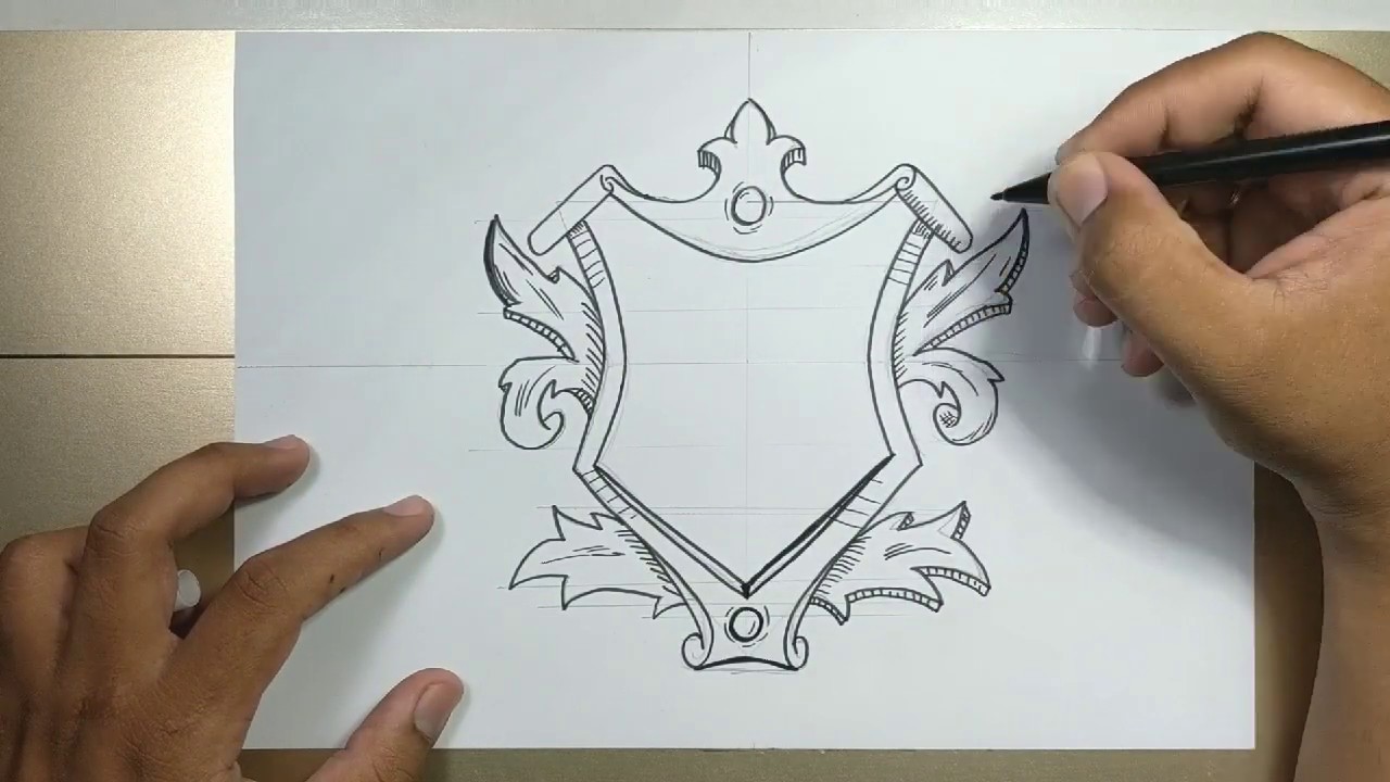 How to draw SHIELD step by step