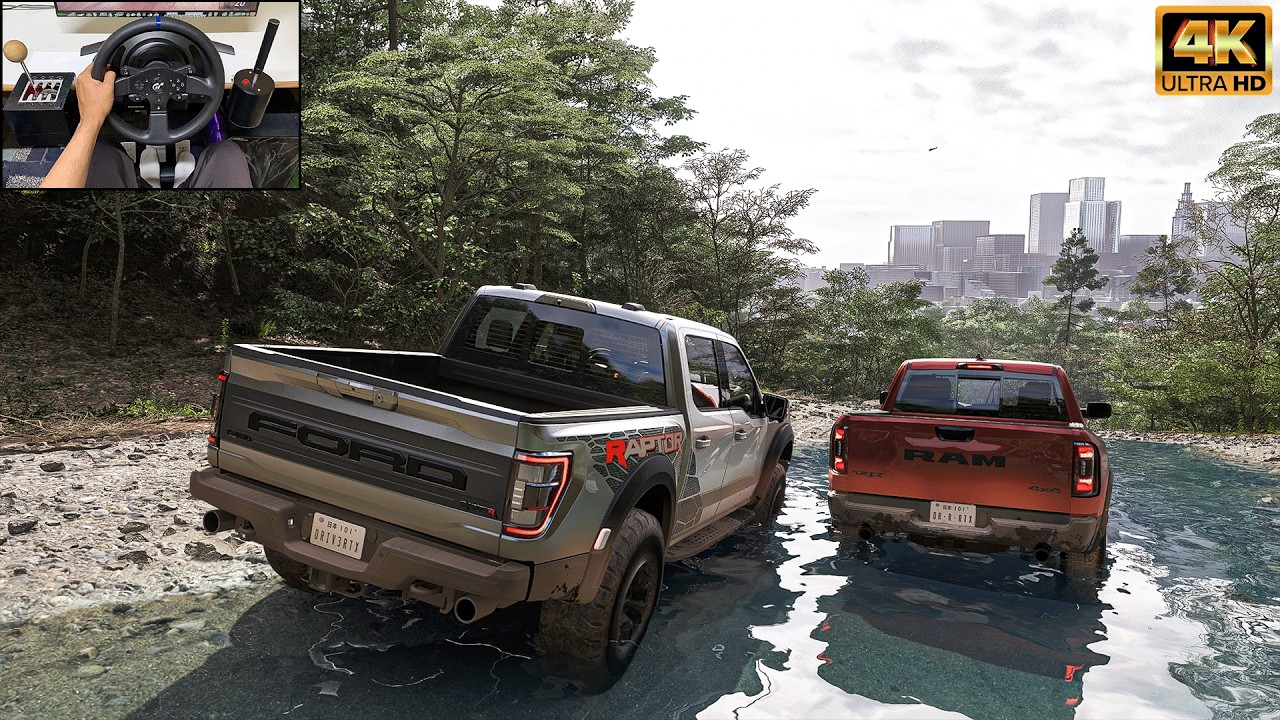 Ford F150 Raptor & Ram 1500 TRX - Forza Horizon 6 | Thrustmaster T300RS gameplay