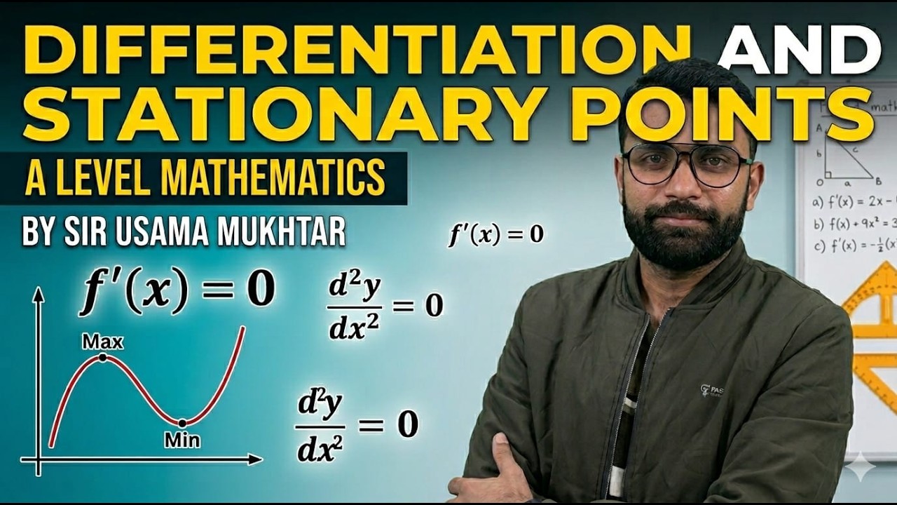 Differentiation and stationery point in A levels maths by sir Usama mukhtar