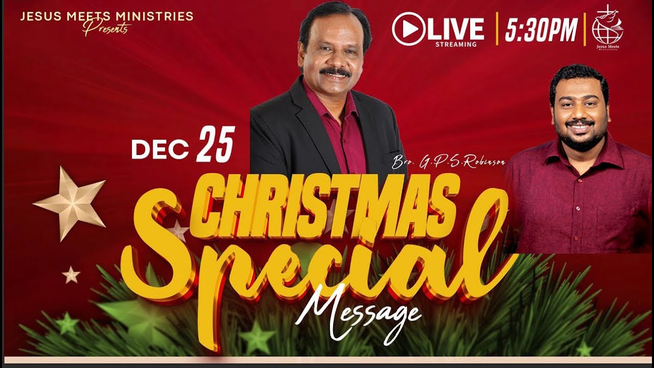 🔴 LIVE |  Special Christmas Message | Day 2096 | 25-12-2025| Bro. G.P.S.Robinson | Bro. Sam Moses