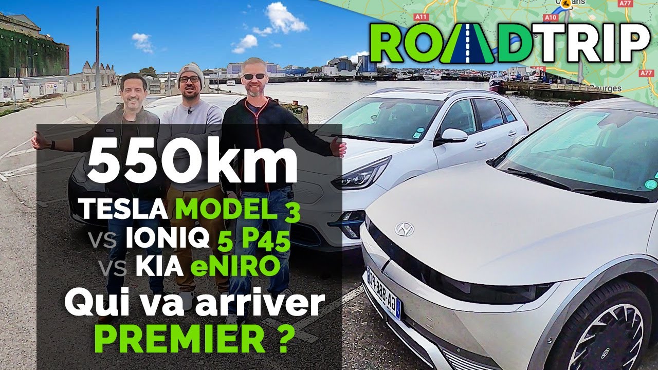 550km - Tesla Model 3 vs Ioniq 5 vs eNiro - qui va arriver premier ? (Roadtrip ft Arm'l iTech)