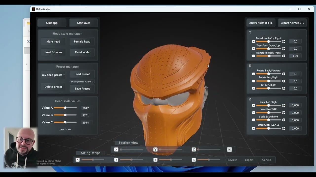 Helmet scaler showcase - new free desktop app !!!!